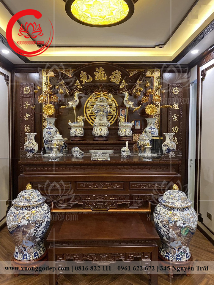 phòng thờ đẹp, bàn thờ đẹp, phòng thờ thiết kế, tại xưởng
