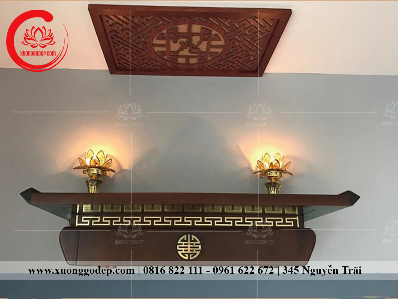 BÀN THỜ TREO TƯỜNG CHUNG CƯ HIỆN ĐẠI THÔNG MINH GIÁ RẺ