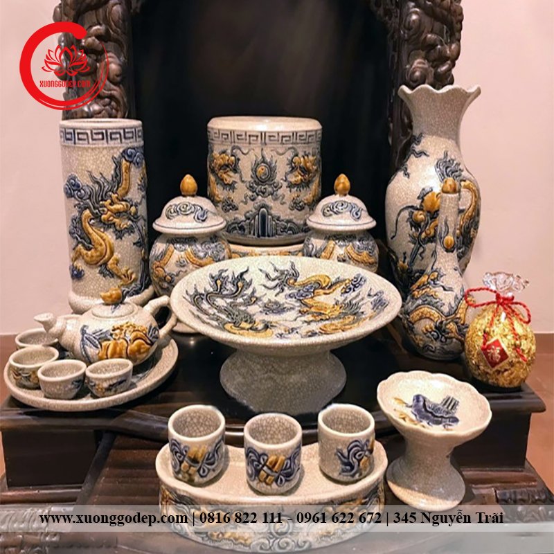 bộ đồ thờ gốm sứ ban thần tài ông đại đẹp giá xưởng