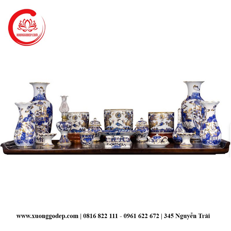 bộ đồ thờ gốm sứ bát tràng cao cấp, giá xưởng