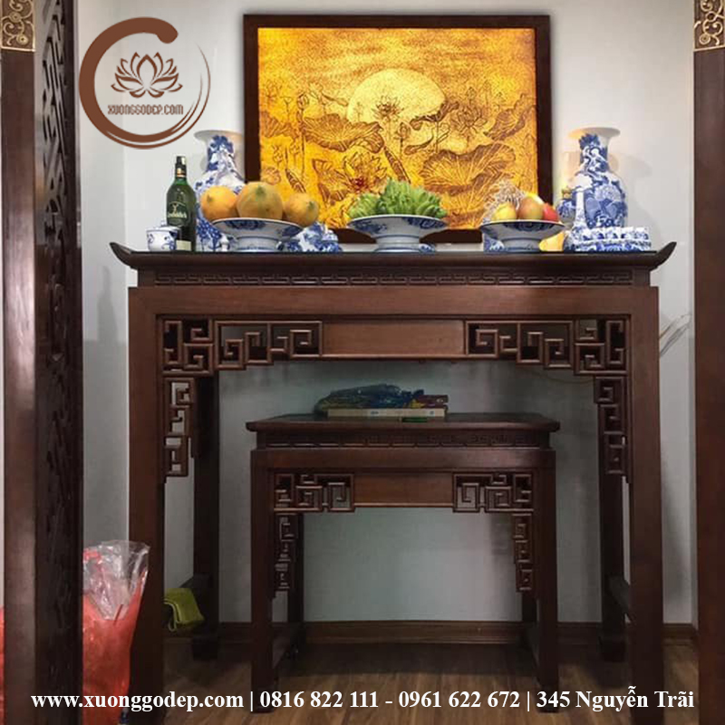 Bàn thờ gia tiên kết hợp thờ Phật mẫu BD0117