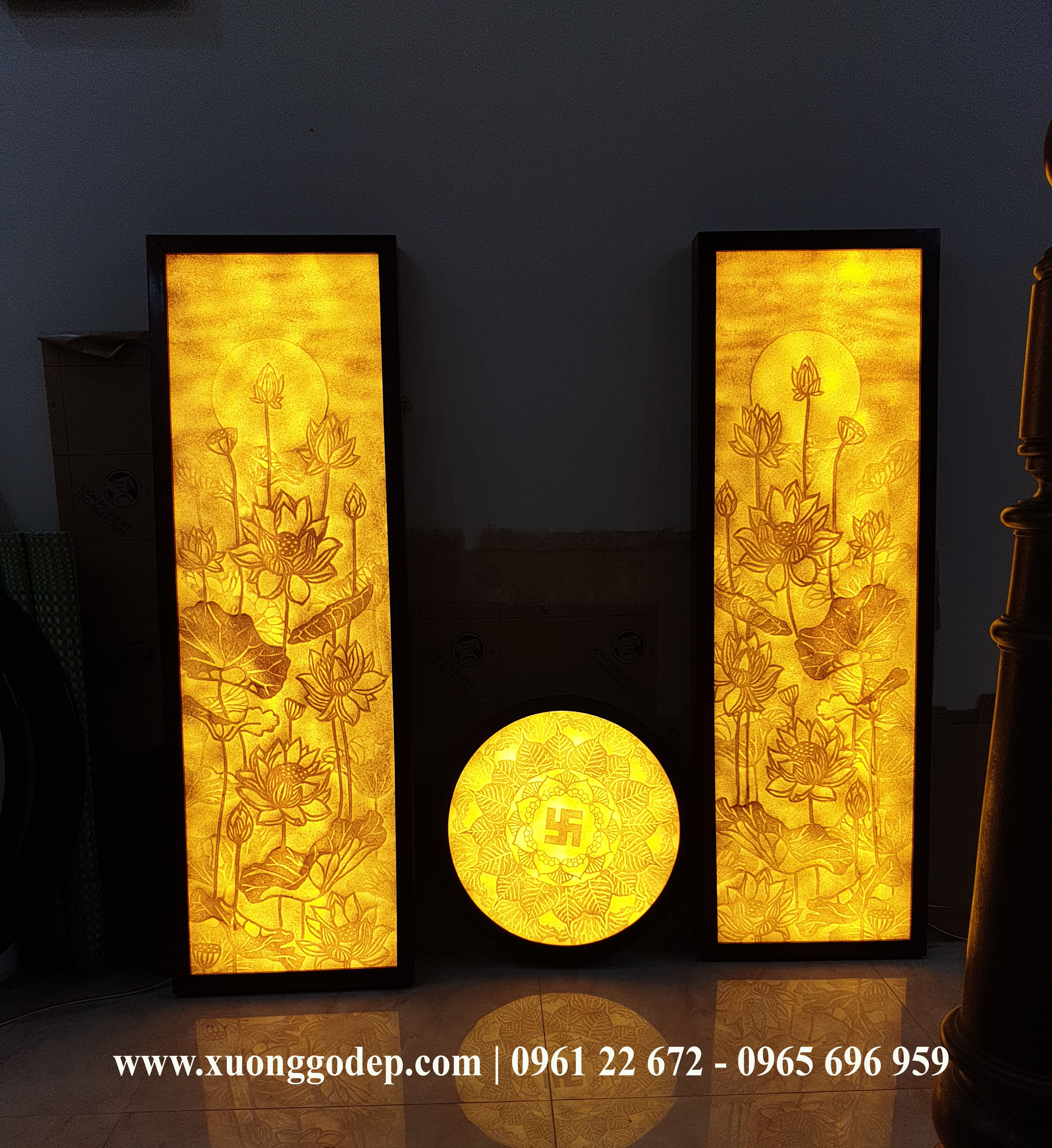 BỘ TRANH TRÚC CHỈ HOA SEN VÀ MANDALA TTC - 66