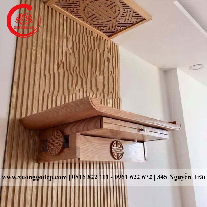 Bàn thờ treo hộp có ngăn kéo mẫu TT015