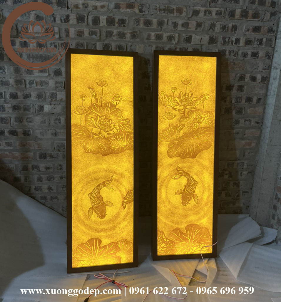CẶP TRANH TRÚC CHỈ CÁ CHÉP VÀNG TTC - 85