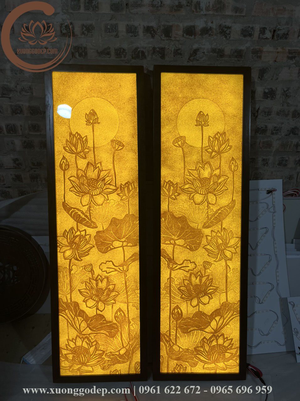 CẶP TRANH TRÚC CHỈ SEN TRĂNG TTC - 69
