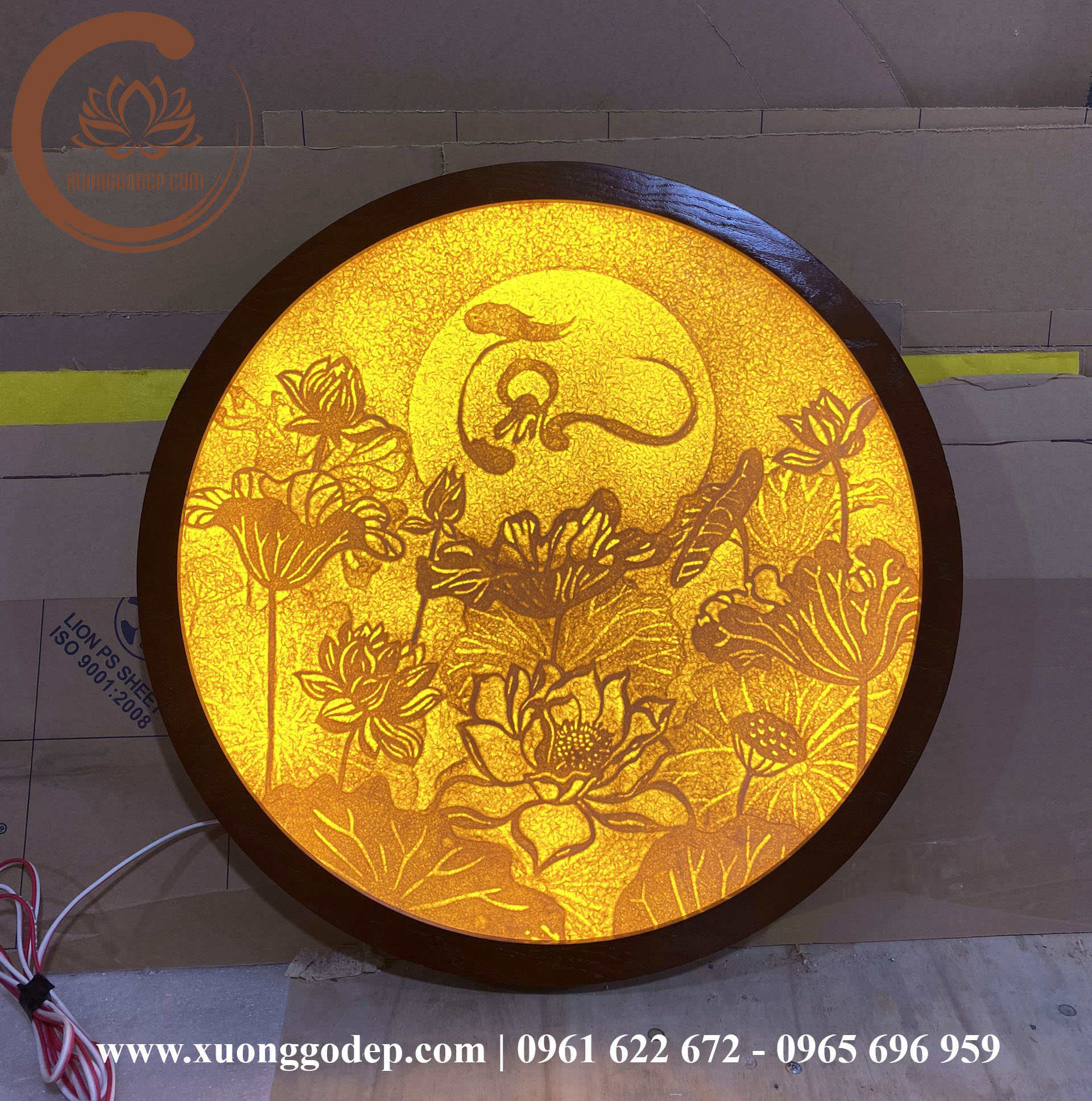 TRANH TRÚC CHỈ HOA SEN CHỮ TÂM TTC - 50