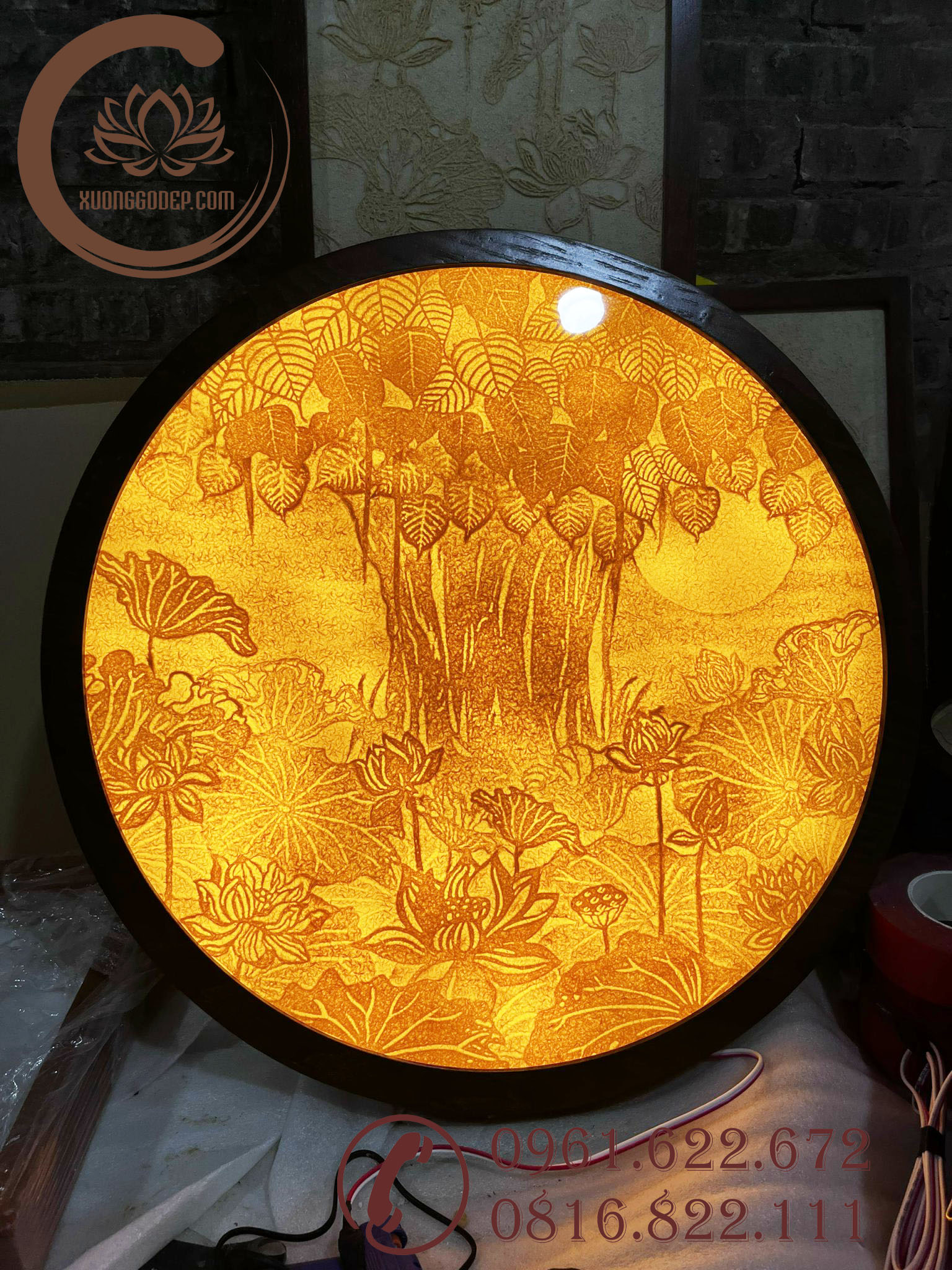 TRANH TRÚC CHỈ BỒ ĐỀ TRÒN TTC - 47