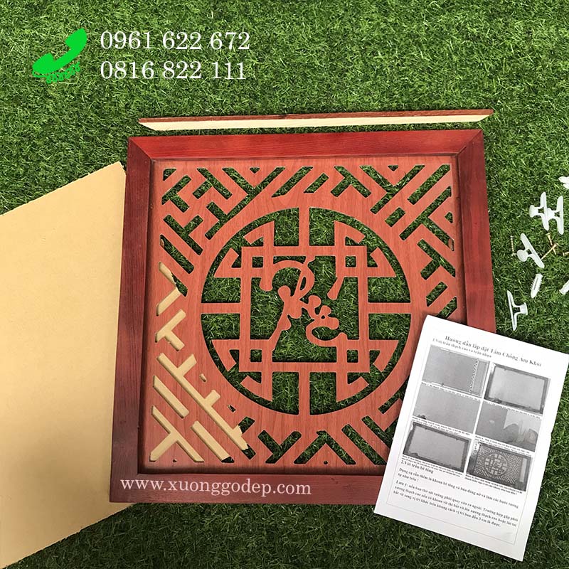 Tấm chống ám khói 41x41cm màu nâu cánh gián
