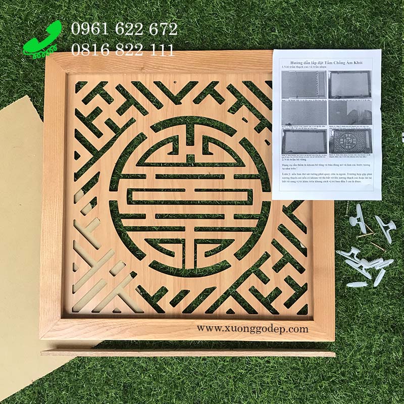 Tấm chống ám khói 41x41cm màu Vàng Sồi