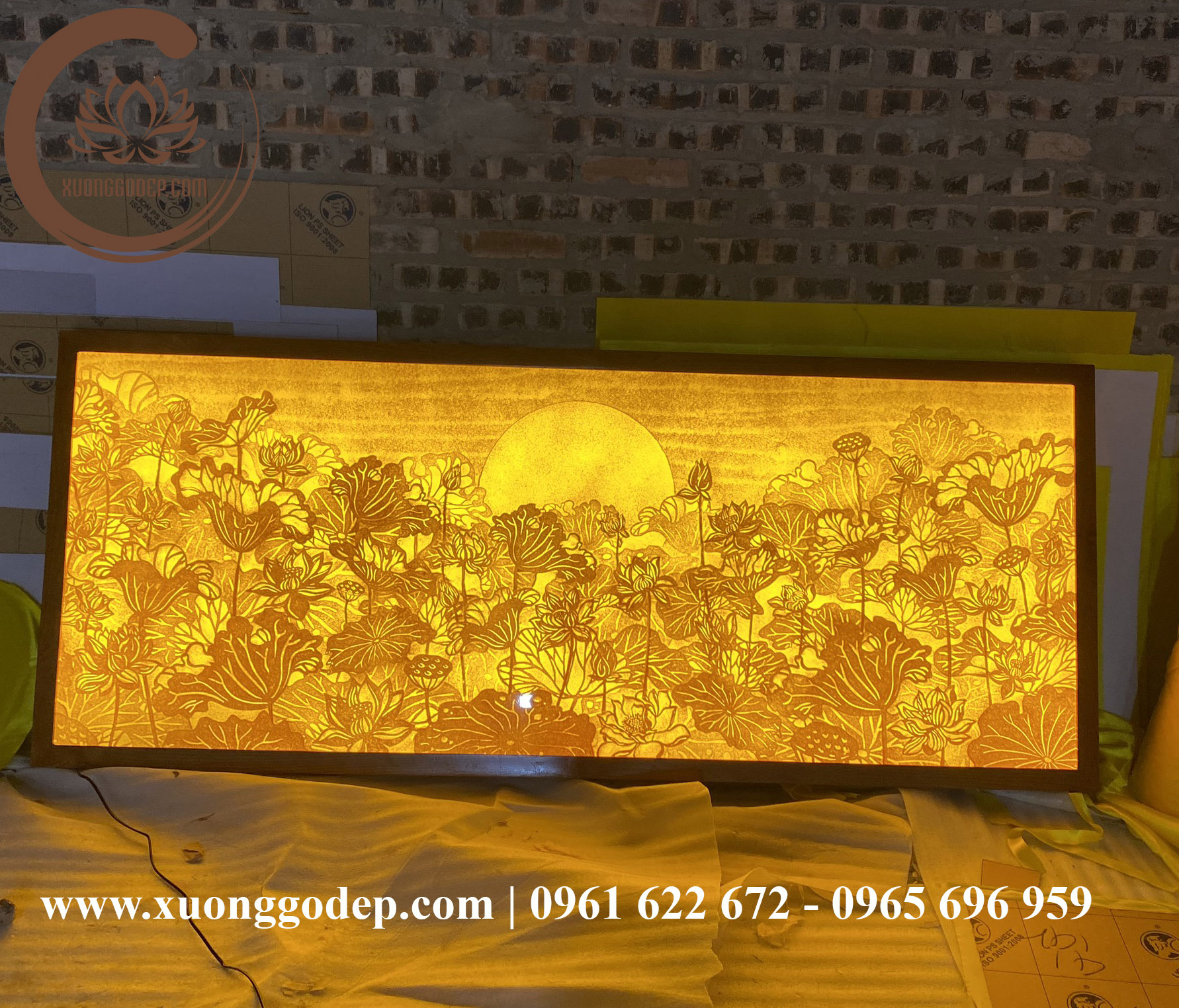 TRANH TRÚC CHỈ ĐẦM SEN BÌNH MINH TTC - 91