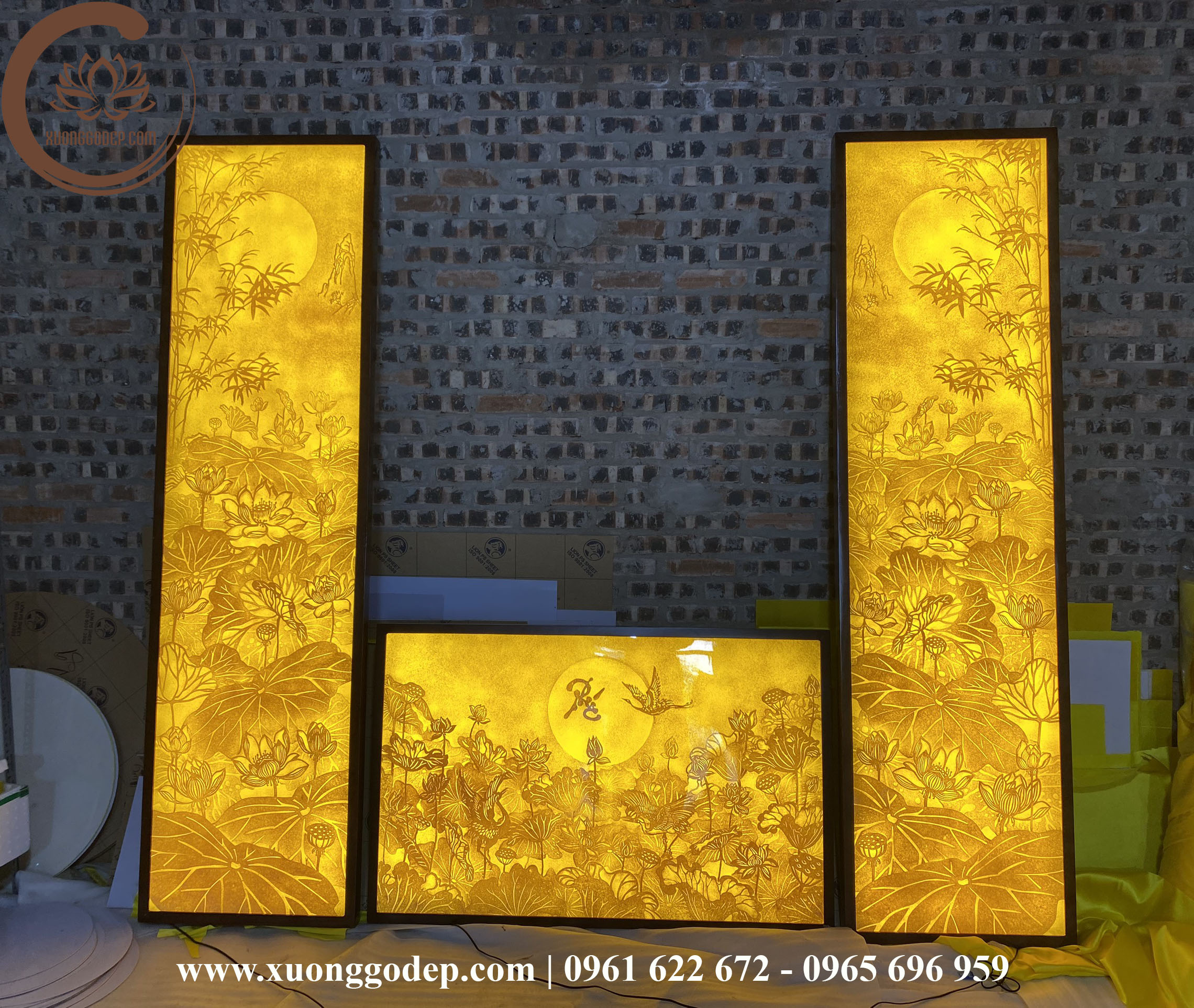 BỘ TRANH TRÚC CHỈ SEN TRE CHỮ PHÚC TTC - 87