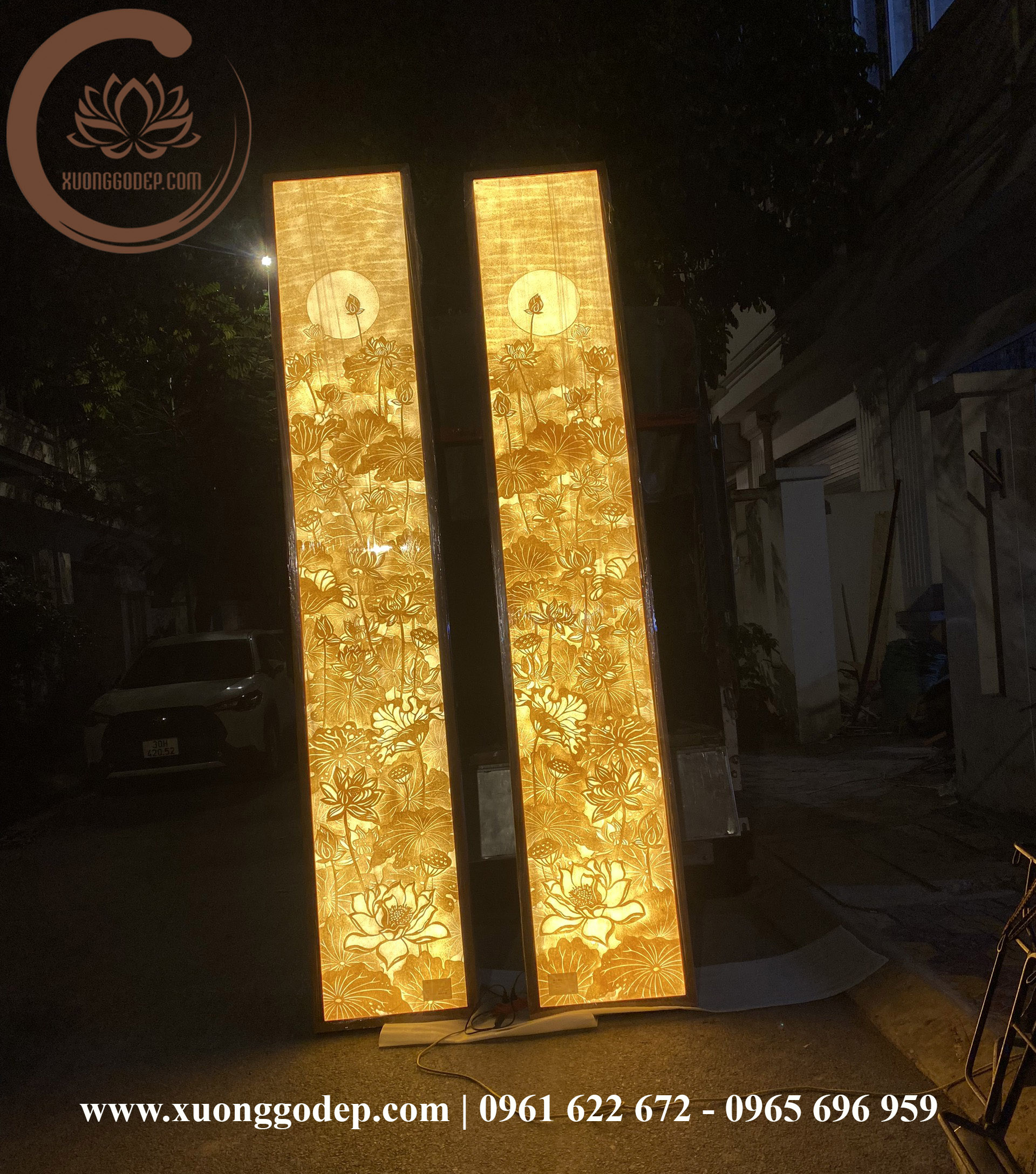 CẶP TRANH TRÚC CHỈ HOA SEN TTC - 96